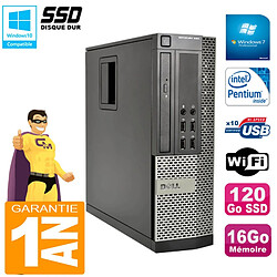 PC DELL 990 SFF Intel G840 Ram 16Go Disque 120Go SSD Graveur Wifi W7 - Occasion