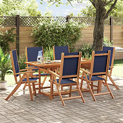 vidaXL Ensemble à Manger de jardin 7pcs bois d'acacia solide textilène