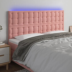 Maison Chic Tête de lit scandinave à LED,meuble de chambre Rose 200x5x118/128 cm Velours -MN70991