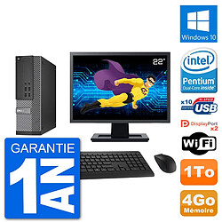 PC Dell 7020 SFF Ecran 22" Intel G3220 RAM 4Go Disque Dur 1To Windows 10 Wifi - Occasion