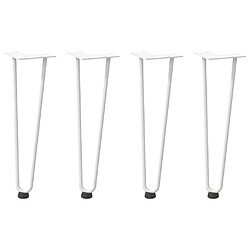 vidaXL Pieds de table en forme d'épingle à cheveux 4 pcs blanc 42 cm