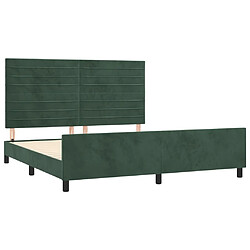 Acheter Maison Chic Lit adulte - Cadre Structure de lit avec tête de lit Contemporain Vert foncé 160x200 cm Velours -MN50826