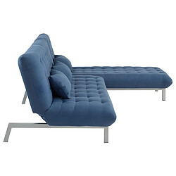 Avis Vente-Unique Canapé modulable convertible tissu HORNET - Bleu