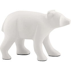 Avis Pt' Statuette Ours en métal blanc.