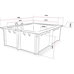 Avis Habitat Et Jardin Piscine bois rectangle Caimans - 4.10 x 3.00 x 1.24 m