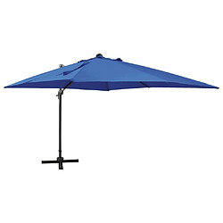 Maison Chic Parasol Jardin | Parasol déporté avec mat et lumières LED Bleu azur 300 cm - GKD69253