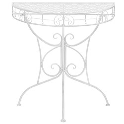 Maison Chic Table d'appoint | Table Basse Vintage Demi-ronde Métal 72x36x74 cm Argenté -GKD59080