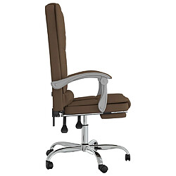 Avis vidaXL Fauteuil de massage inclinable de bureau Marron Tissu