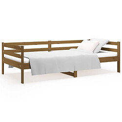 vidaXL Lit de jour sans matelas marron miel 90x190 cm bois pin massif