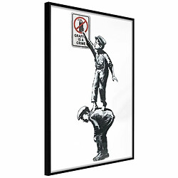 Paris Prix Affiche Murale Encadrée Banksy Graffiti Is a Crime 20 x 30 cm Noir