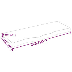 vidaXL Étagère murale 100x40x(2-6) cm bois de chêne massif non traité pas cher