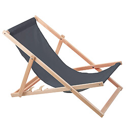 Chaise longue Wood Ok confortable ,en bois , gris, idéale pour la plage, le balcon, la terrasse