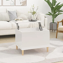 Maison Chic Tabls basse,Table Console pour salon Blanc brillant 60x44,5x45 cm Bois d'ingénierie -MN51638