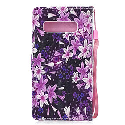 Wewoo étuis en cuir Coque Housse Étui à rabat horizontal avec motif Lily pour Galaxy S10, porte-cartes et