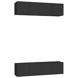 Maison Chic Meubles TV 4 pcs | Banc TV Moderne pour salon | Meuble de Rangement Noir 60x30x30 cm Aggloméré -MN12707