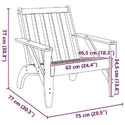 vidaXL Chaise de jardin adirondack 75x77x77 cm bois massif de pin pas cher