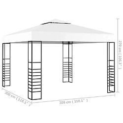 Maison Chic Tonnelle | Pergola de jardin 3 x 3 m Blanc -GKD60121 pas cher