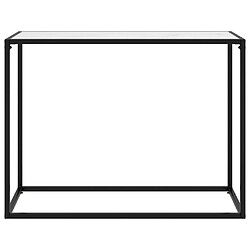 vidaXL Table console Blanc - Verre trempé