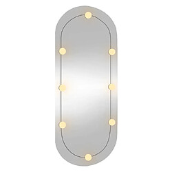 Acheter Maison Chic Miroir mural avec lumières LED | Miroir Décoration pour Maison Salle de Bain 45x100 cm verre ovale -GKD68158