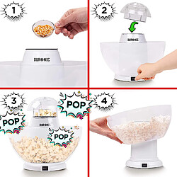 Duronic POP50 WE Appareil à Popcorn - Capacité de 50 g avec Bol Démontable - Cuisson électrique à Air Chaud