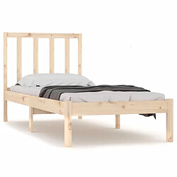 Maison Chic Lit adulte - Lit simple Cadre de lit,Structure du lit Contemporain bois de pin massif 90x190 cm simple -MN82841