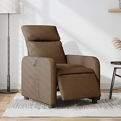 Maison Chic Fauteuil Relax pour salon, Fauteuil inclinable électrique Marron Tissu -GKD12580