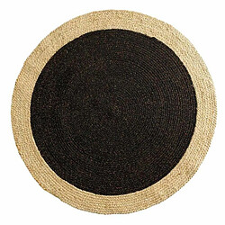 Paris Prix Tapis Déco Rond en Jute Mario 120cm Noir & Or