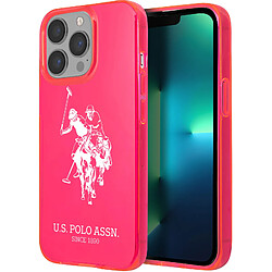 Us Polo U.S Polo Coque pour iPhone 13 Pro Big Horse Antichoc Bords Surélevés Rose