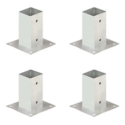 vidaXL Ancres de poteau 4 pcs Métal galvanisé 71 mm