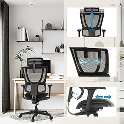 Chaise de bureau / fauteuil de direction ERGOHUMAN SLIM ECP F GEN2 assise tissu / dossier résille noir hjh OFFICE pas cher