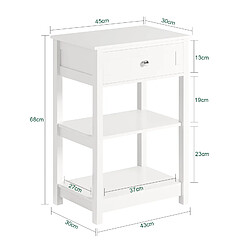 Avis SoBuy FBT46-W Table de Chevet Bout de Canapé Table d'Appoint - Blanc