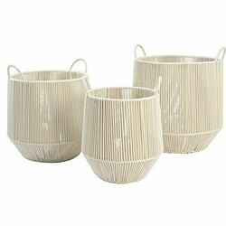 Set de basket DKD Home Decor Beige Métal Coton (38 x 38 x 45 cm)