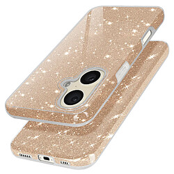 Avizar Coque Paillette pour iPhone 16 Plus Hybride Design Glamour Dorée