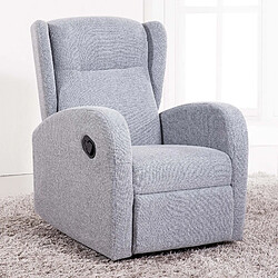 Pegane Fauteuil relax en tissu coloris gris perle - Largeur 70 x profondeur 77 cm