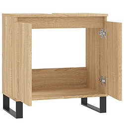 Maison Chic Armoire de bain,Meuble de rangement de salle de bain,Meuble haut chêne sonoma 58x33x60 cm bois d'ingénierie -GKD587701 pas cher