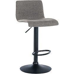 Decoshop26 Tabouret de bar x1 design simple avec repose-pieds en tissu gris clair pieds en métal noir 10_0004558