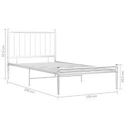 vidaXL Cadre de lit sans matelas blanc métal 100x200 cm pas cher