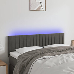 vidaXL Tête de lit à LED Gris foncé 144x5x78/88 cm Velours