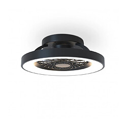 Luminaire Center Plafonnier ventilateur Tibet blanc noir 1 ampoule 18,5cm