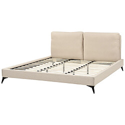 Beliani Lit double bouclé beige 180 x 200 cm MELLE pas cher