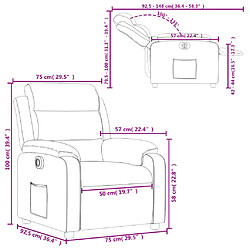 vidaXL Fauteuil inclinable électrique Crème Tissu pas cher