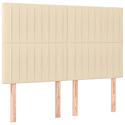 Maison Chic Lot de 4 Têtes de lit design pour chambre - Décoration de lit Crème 72x5x78/88 cm Tissu -MN25744