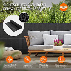 Ecd Germany Filet de protection visuelle de jardin natte en PVC 90x300 cm clôture anthracite