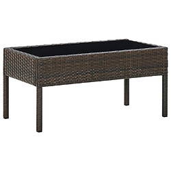 vidaXL Table de jardin Marron 75x40x37 cm Résine tressée