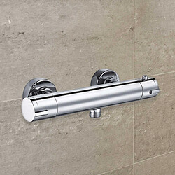 K20 Robinet de Douche Thermostatique Mélangeur K2O Chillout Quiet 26,3x6,7x7,8 cm Mural 2 Boutons Finition en Laiton Chromé