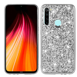 Wewoo Coque Pour Xiaomi Redmi Note 8 TPU antichoc en poudre scintillante Argent