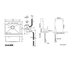 Acheter Auralum MAX Évier Cuisine 1 Bac 45x45CM Acier Inoxydable 304 ,encastré et à Poser+Mitigeur Cuisine Rabattable Pivotant 360° Eau froid Chaud