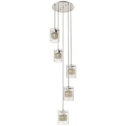 Luminaire Center Suspension Chrome IPSWICH 5 Lumières