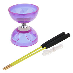 Jouets à diabolo à jonglerie à triple palier avec ficelle 13 cm de diamètre violet