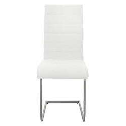 ML-Design Lot de 6 chaise de salle à manger à piétement haut dossier blanc en simili/métal